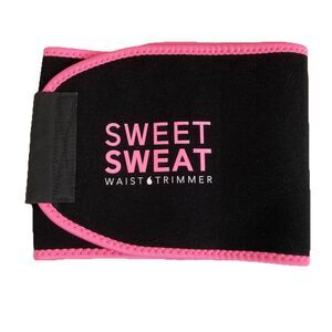 Sweet Sweat Waist Trimmer Band (Women & Men) - Trainer Belt - Black Pink Size M